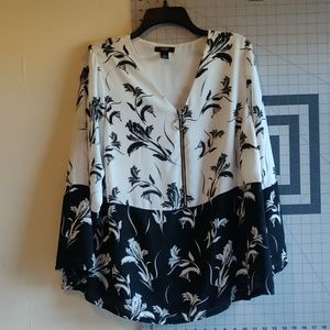 Long sleeve plus size blouse